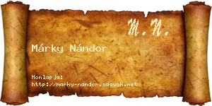 Márky Nándor névjegykártya