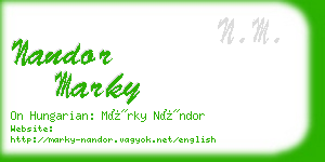 nandor marky business card